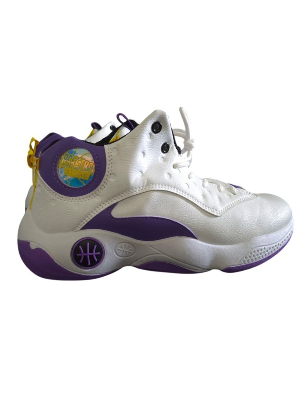 Basketball Stone High Top Basketball Sneakers White Purple Size 43 Casual Shoes